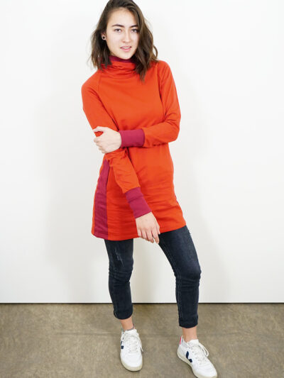 Damen Sweatkleid aus 100% Bio-Baumwolle. Red Earth